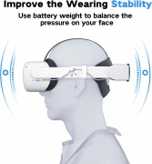Bioherm Adjustable Head Strap for Meta-Meta Quest 2 - Comfortable VR Headset Accessory, Reduces Pressure, Sweatproof, Ivory White image3.jpg