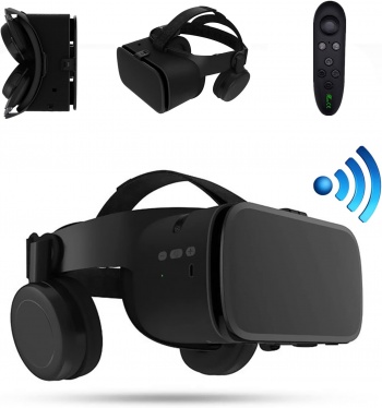 Welfiit VR Headset with Wireless Remote, 3D Glasses for Movies & Games, Compatible with IOS, Android, iPhone 13, Samsung Galaxy image1.jpg