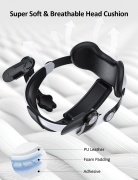 NexiGo Adjustable Head Strap for Meta Quest 2 - Comfortable VR Experience with Reduced Head Pressure, Enhanced Support & Balance, Sweatproof, White image5.jpg