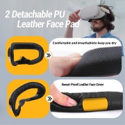 Meta Quest 2 VR Face Pad - Anti-Fog, Sweatproof PU Leather Foam Cushion - 2 Pack Replacement Accessories by Hanpusen image2.jpg