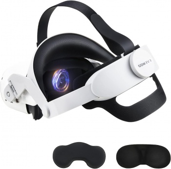GOMRVR Adjustable Halo Strap for Meta Quest1-Quest 2 Head Strap with a Comfortable Back Big Cushion The Design balances Weight Reduces Facial Pressure -Virtual Reality Accessories (White) image1.jpg