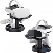 AMVR Stand Holder for Meta Quest 2-Quest Pro-PSVR2-Pico 4 - Universal VR Headset Display Dock with 2 Touch Controllers Hanger Station image1.jpg